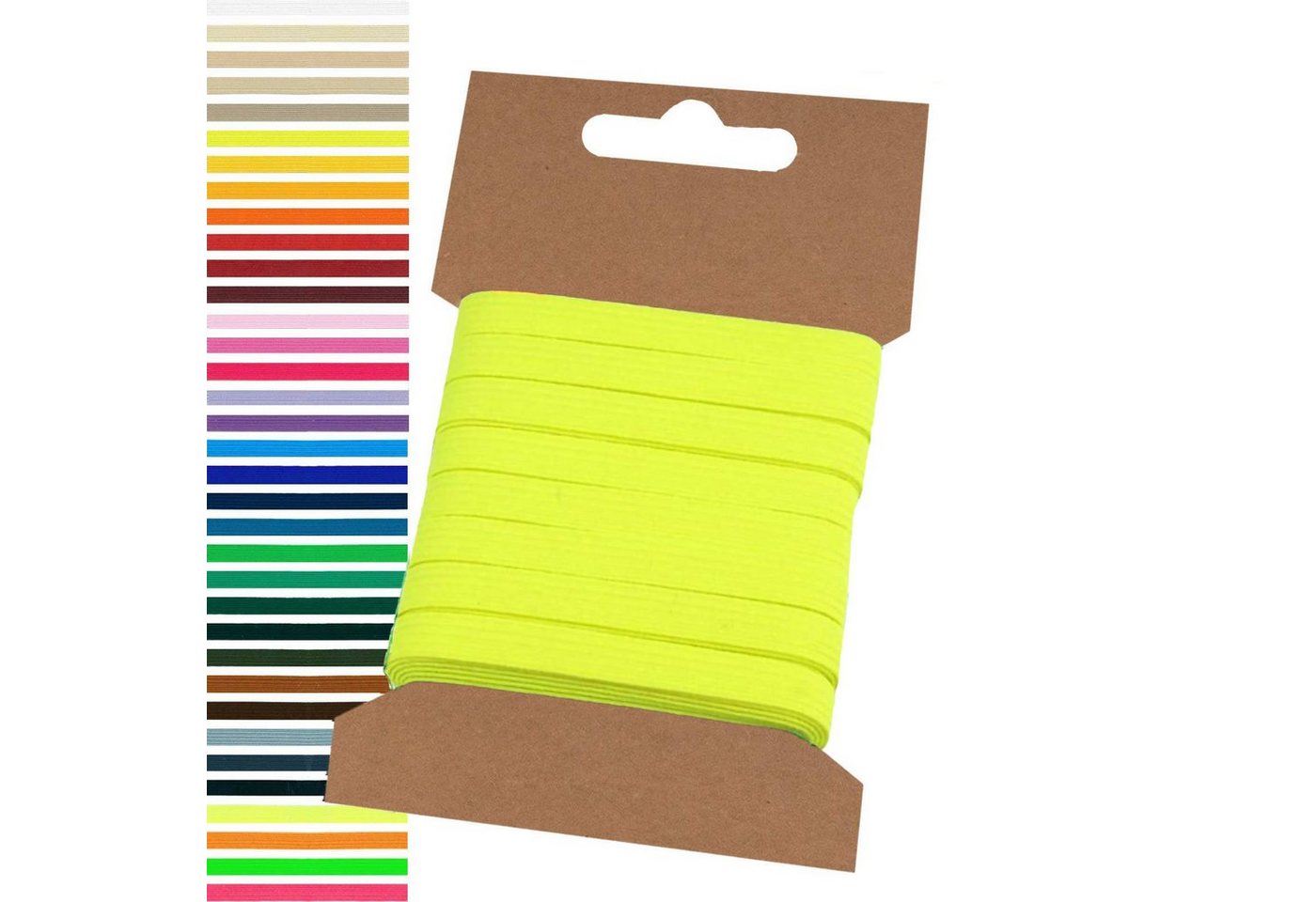 maDDma Webband 5m Gummiband 6,6mm Gummilitze Wäschegummi elastisches Band Wäscheband, neongelb Bild 3