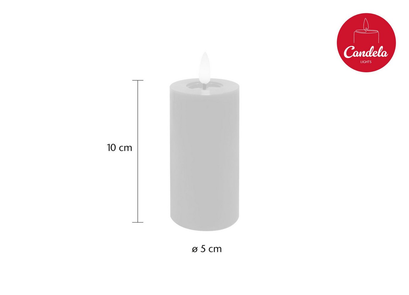 LC Home LED-Kerze Candela LED Kerzen 4er Set H:10x?5cm Winter rot glatt Echtwachs mit Bild 3