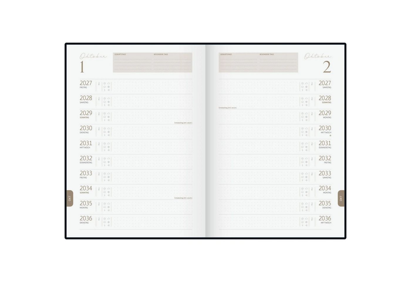 Baier & Schneider Taschenkalender rido/idé 7022404017 10-Jahres-Kalender Premium 2027-2036 "10 Years... Bild 3