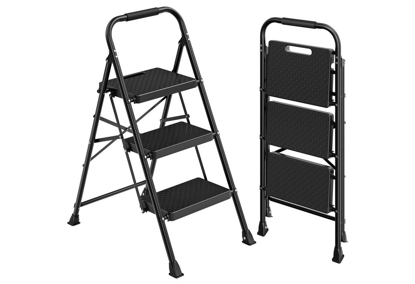 SONGMICS Trittleiter Klapptritt Klappbar, 2 Rutschfeste Stufen, bis 150 kg Belastbar, 114 x 45,5 x 7,5 cm, Haushaltsleiter Bild 3