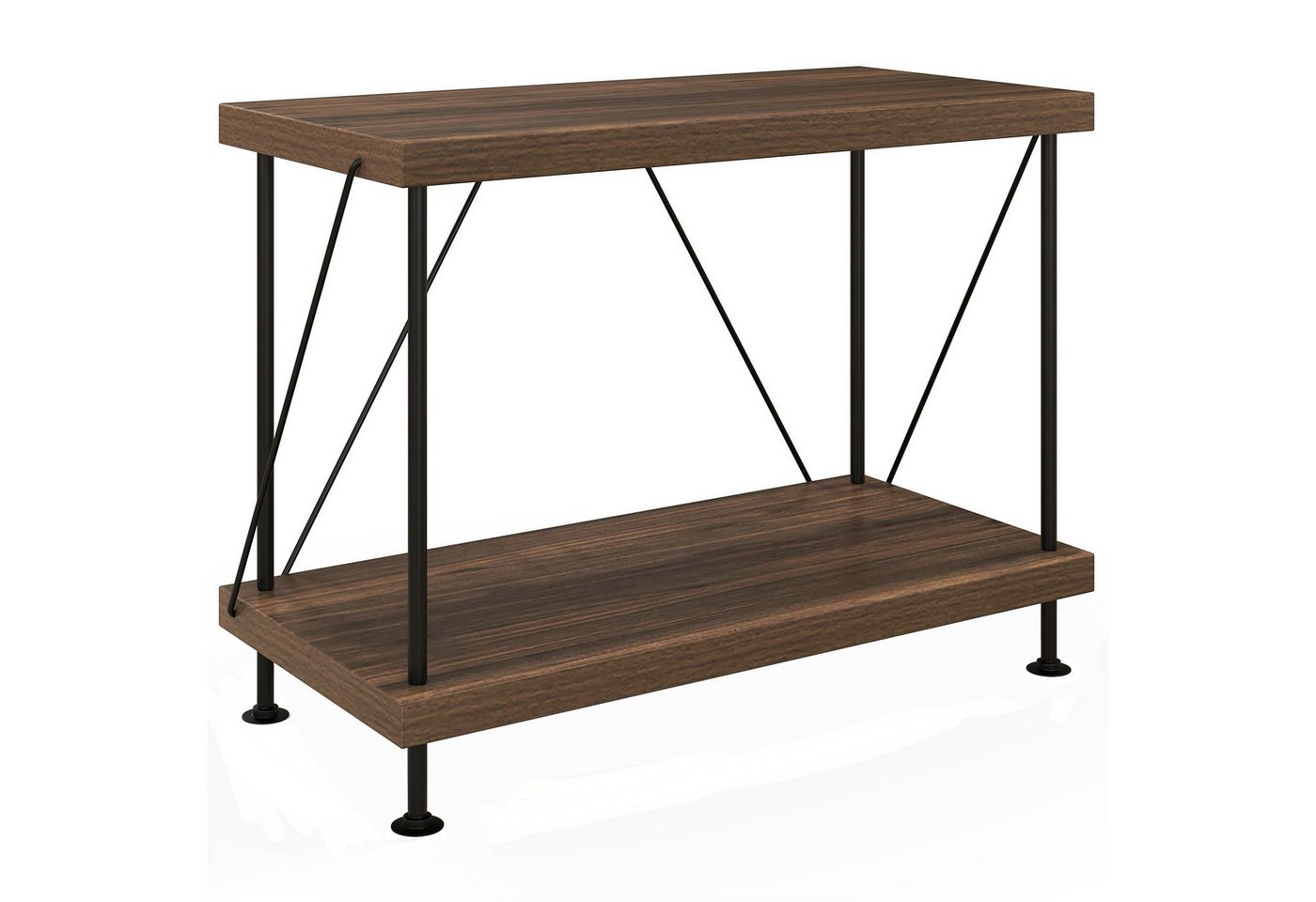 COSTWAY Bücherregal, Standregal stehend, Holz mit Metallrahmen, 60x29,5x45cm Bild 2