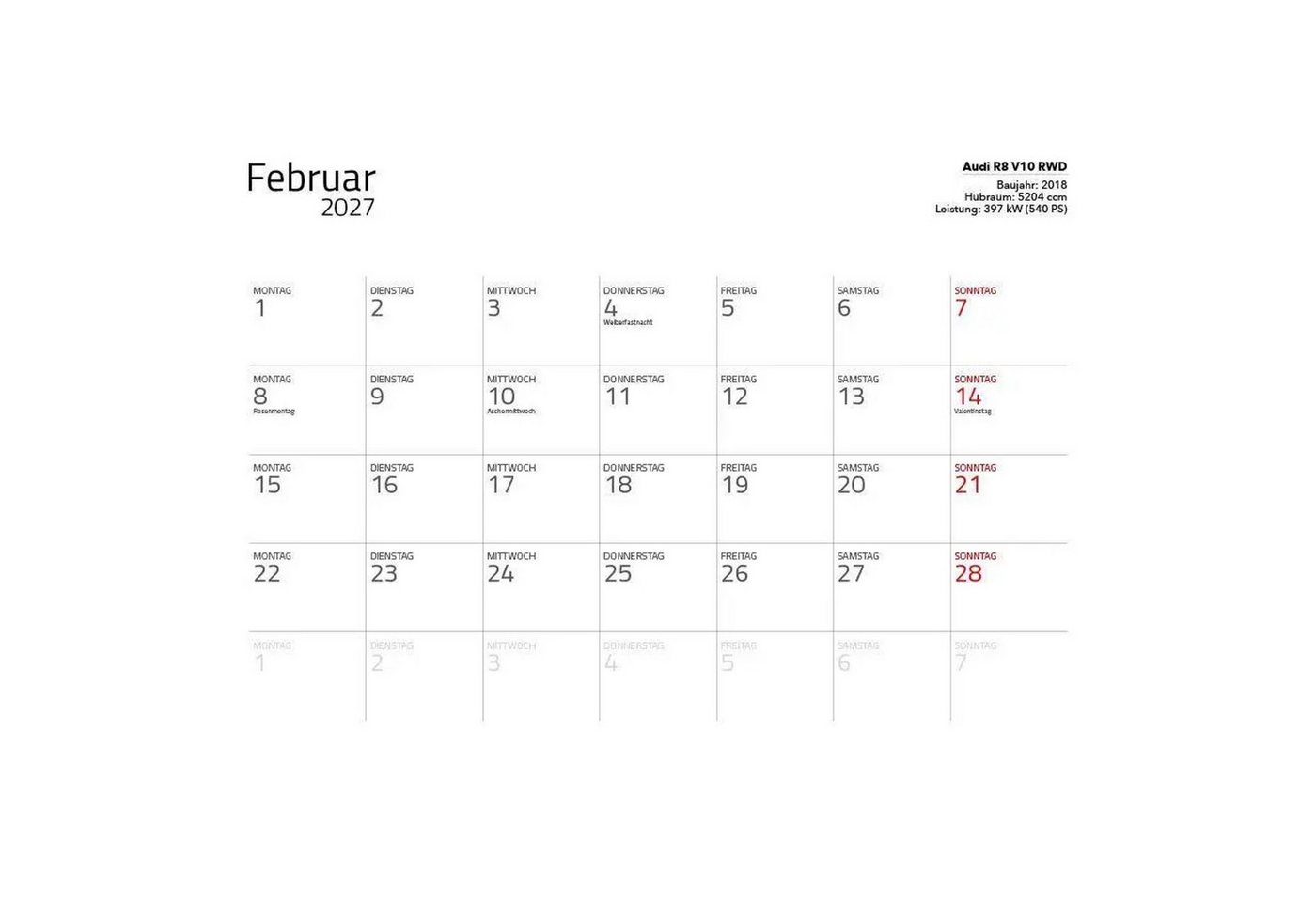 Edition Lempertz Wandkalender Supersportwagen 2027 - Eintragkalender Bild 4