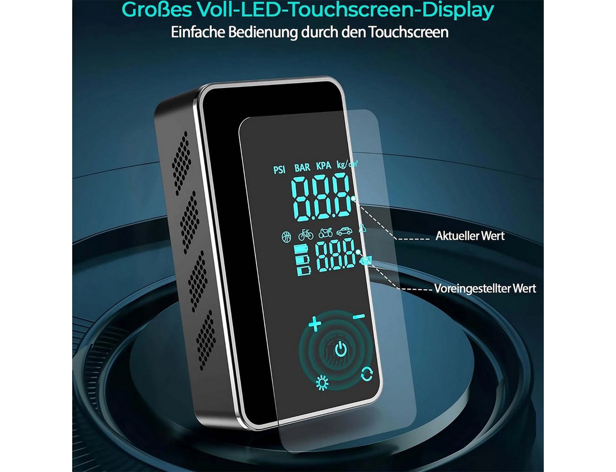 Olvy Kompressor Olvy Luftkompressor, Mini Reifenpumpe 7000mAh