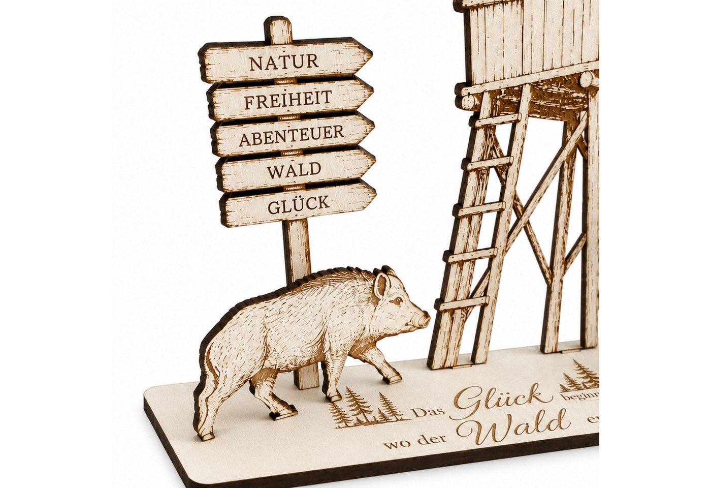 Dekolando Geschenkkarte Geldgeschenk für Jäger & Förster – mit Hochsitz, Wildschwein, Jagdhorn