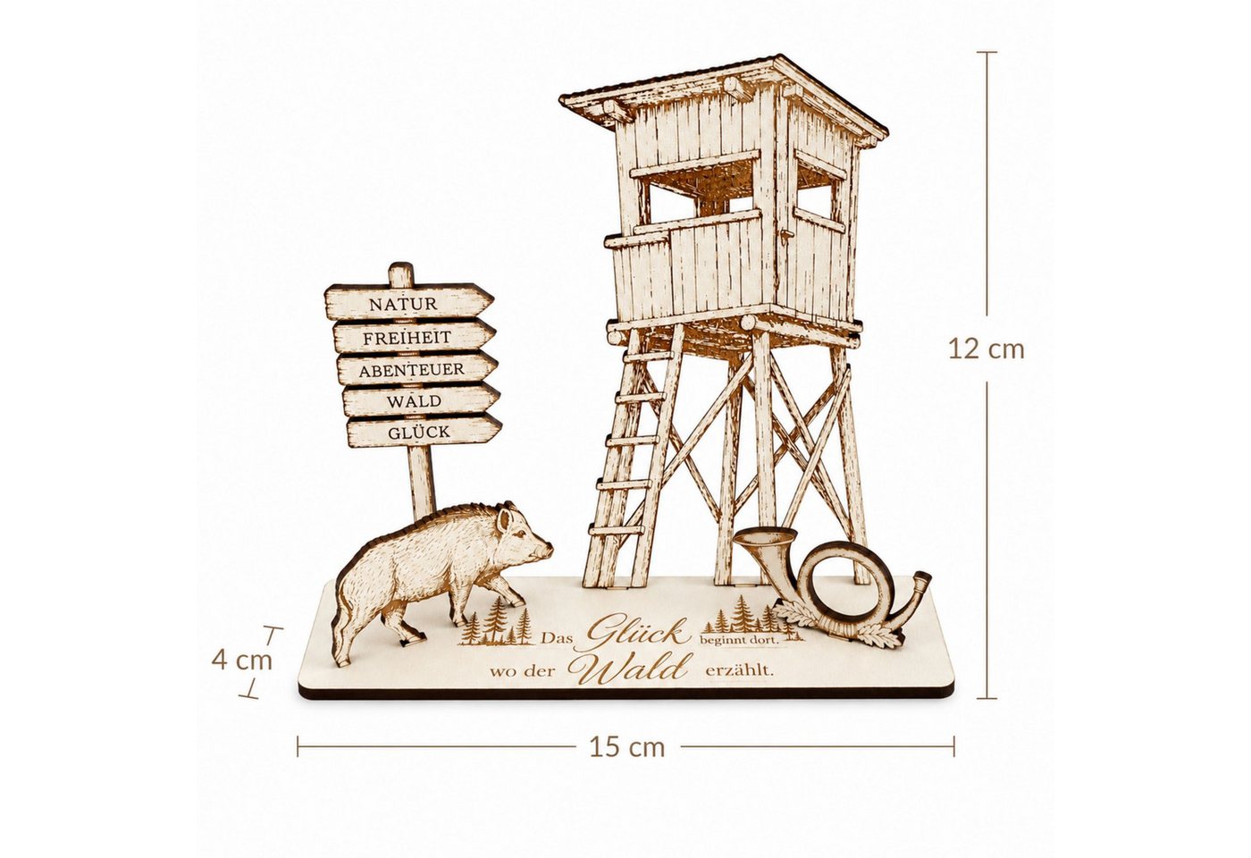 Dekolando Geschenkkarte Geldgeschenk für Jäger & Förster – mit Hochsitz, Wildschwein, Jagdhorn Bild 2