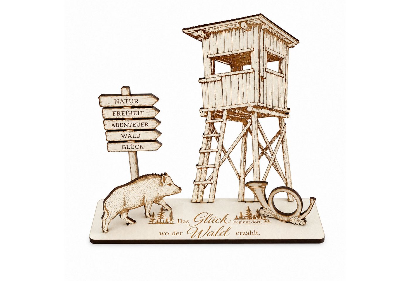 Dekolando Geschenkkarte Geldgeschenk für Jäger & Förster – mit Hochsitz, Wildschwein, Jagdhorn Bild 5