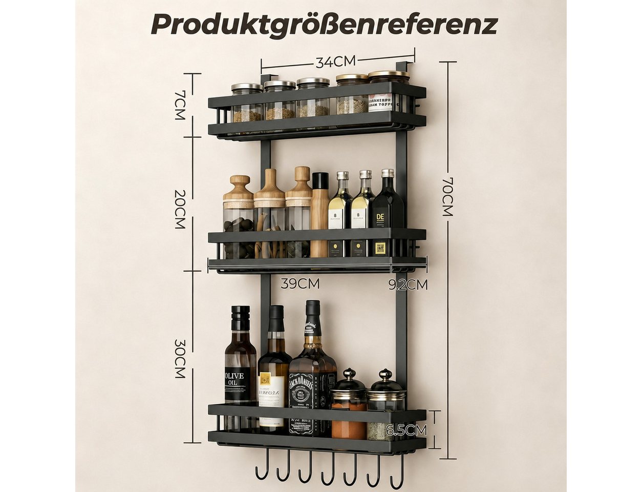 GLIESE POWER Hängeregal für Kühlschrank – Gewürzregal, platzsparend & ohne Bohren Bild 5