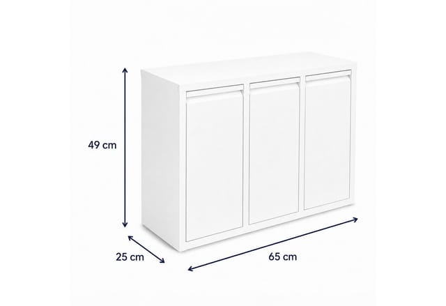 relaxdays Mülltrennsystem Mülleimer 3 Fächer 3x10 l, weiß