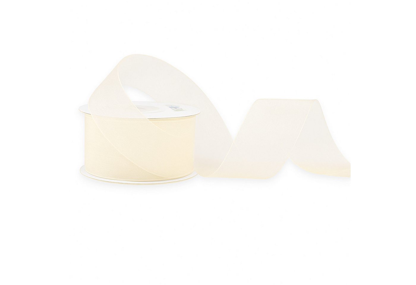 Creativery Organzaband, Organzaband 38mm x 25m Rolle Ivory / Elfenbein Bild 3