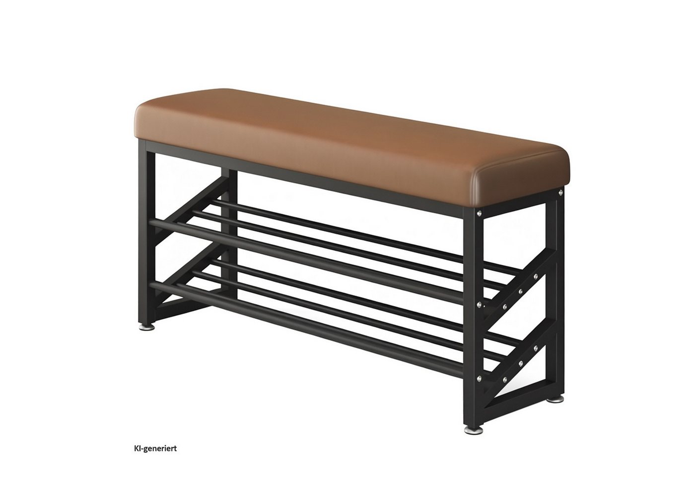 HTI-Living Schuhregal Metall 2 Ebenen mit Sitzkissen Braun, 1 Stück 1-tlg., Schuhbank