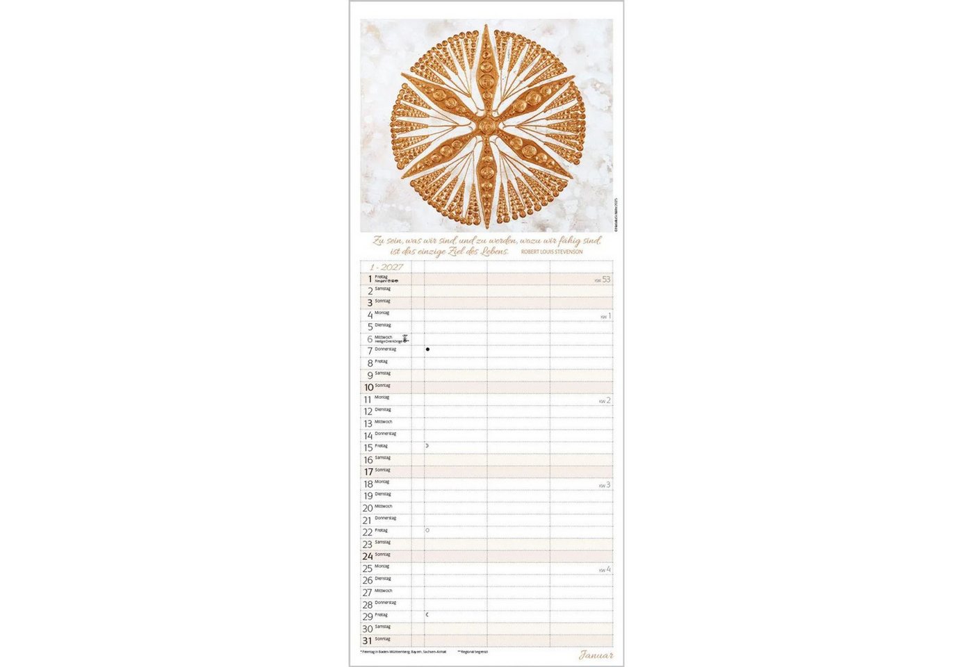 Korsch Verlag Wandkalender Achtsamkeit Timer für 2 2027