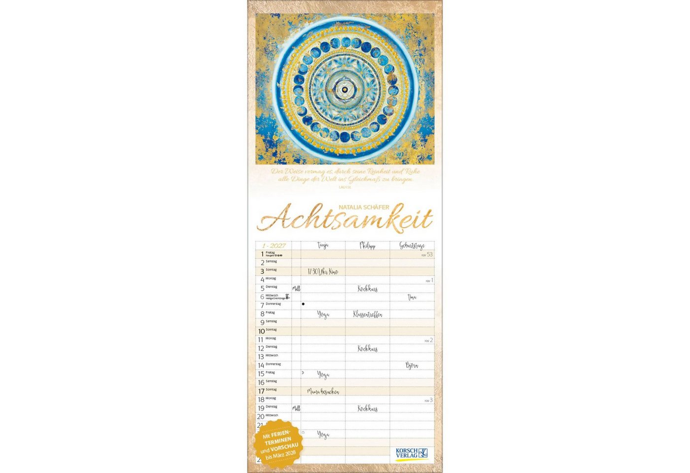 Korsch Verlag Wandkalender Achtsamkeit Timer für 2 2027 Bild 5