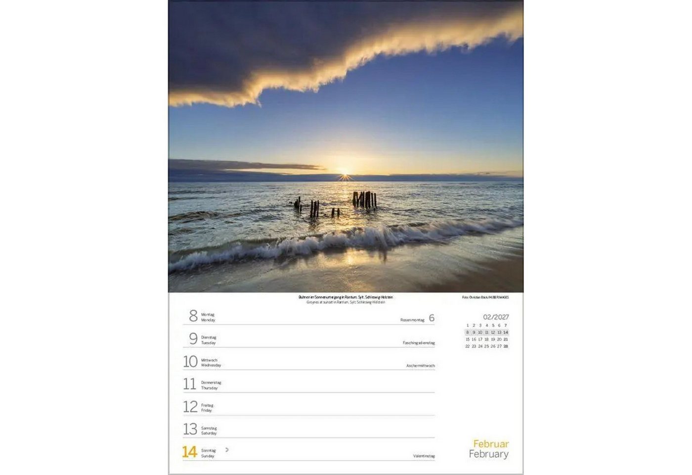 Korsch Verlag Wandkalender Nord- und Ostsee Wochenkalender 2027