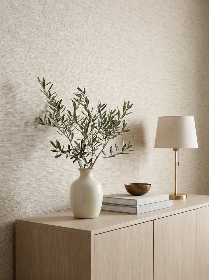 Newroom Vliestapete Zalmara Beige Tapete Vliestapete Linien, Struktur, Grafik, strukturiert, Mustertapete