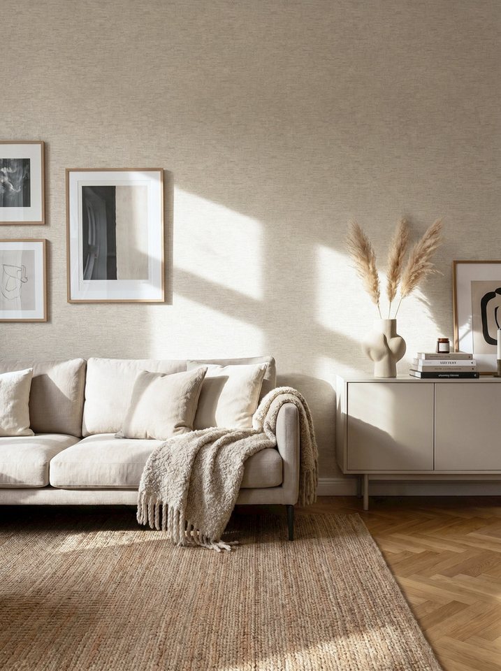 Newroom Vliestapete Zalmara Beige Tapete Vliestapete Linien, Struktur, Grafik, strukturiert, Mustertapete Bild 5