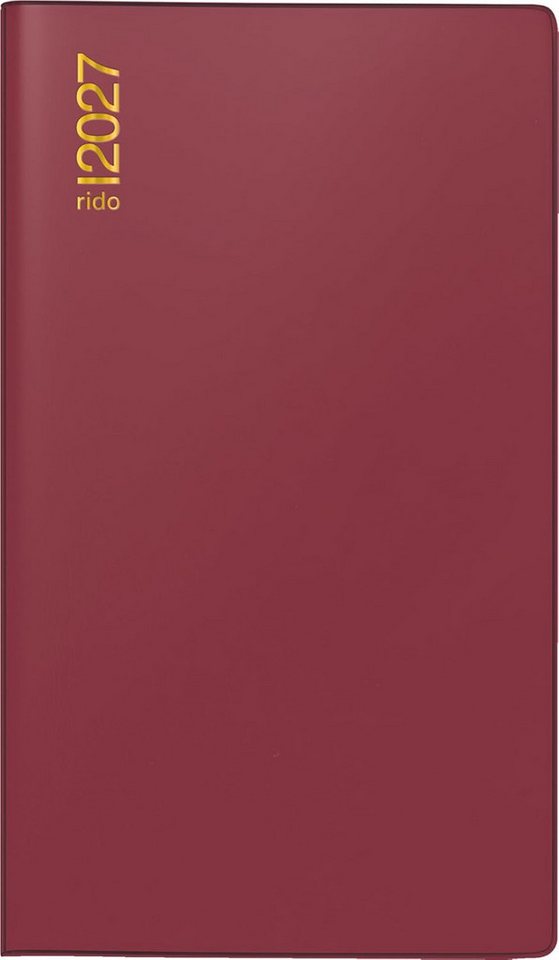 RIDO Taschenkalender rido/idé 7040302297 Taschenkalender TM 12 2027 A6, bordeaux, Kunstoff