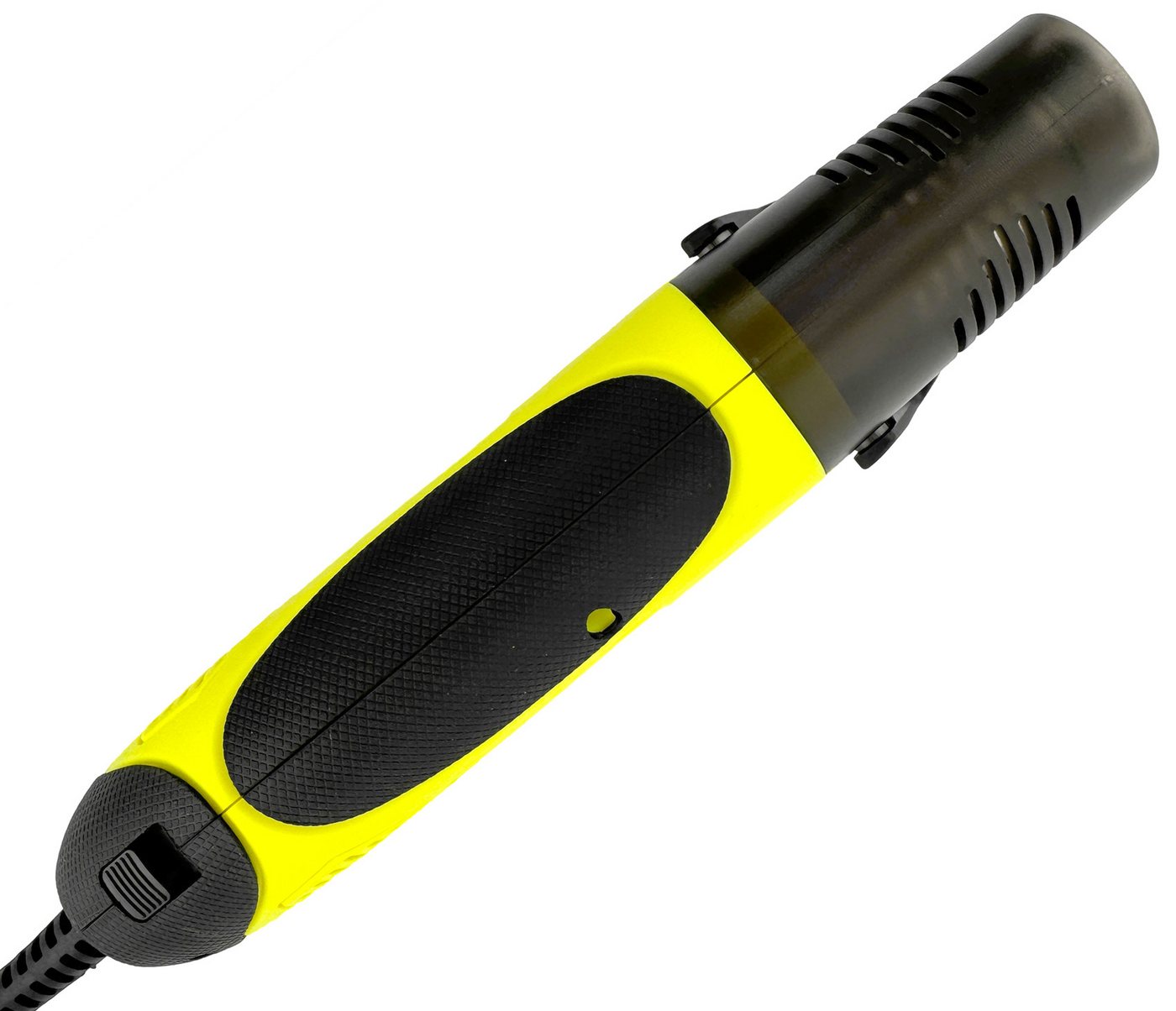 WELDINGER Heißluftgebläse Heißluftpistole HG-2 mini 450 W mit 2 Stufen 250°C / 450°C 2 m Kabel, bis max. 450 °C, (Set), klappbarer Ablageständer, ergonomischem Zweikomponentenhandgriff Bild 3