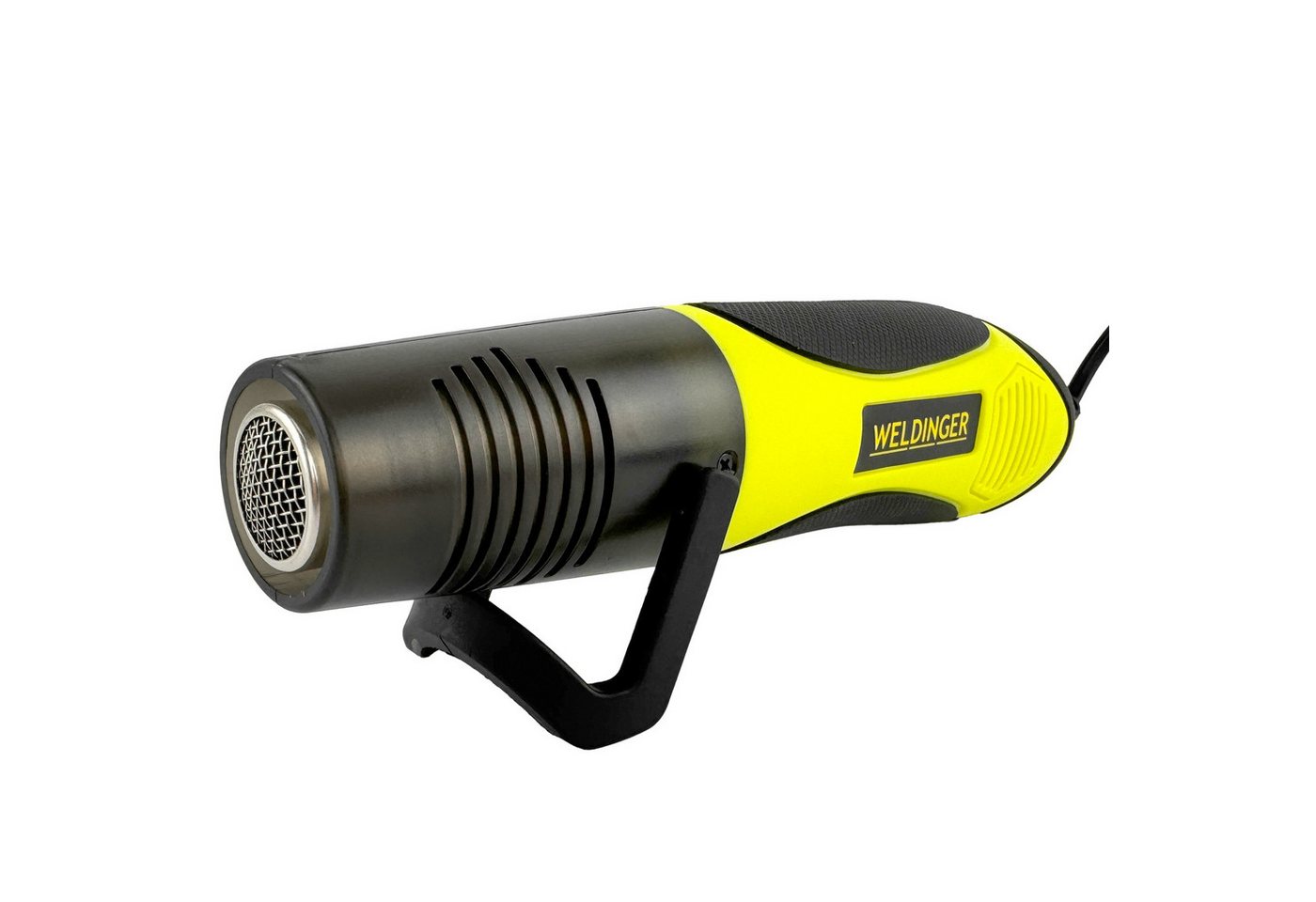 WELDINGER Heißluftgebläse Heißluftpistole HG-2 mini 450 W mit 2 Stufen 250°C / 450°C 2 m Kabel, bis max. 450 °C, (Set), klappbarer Ablageständer, ergonomischem Zweikomponentenhandgriff Bild 4