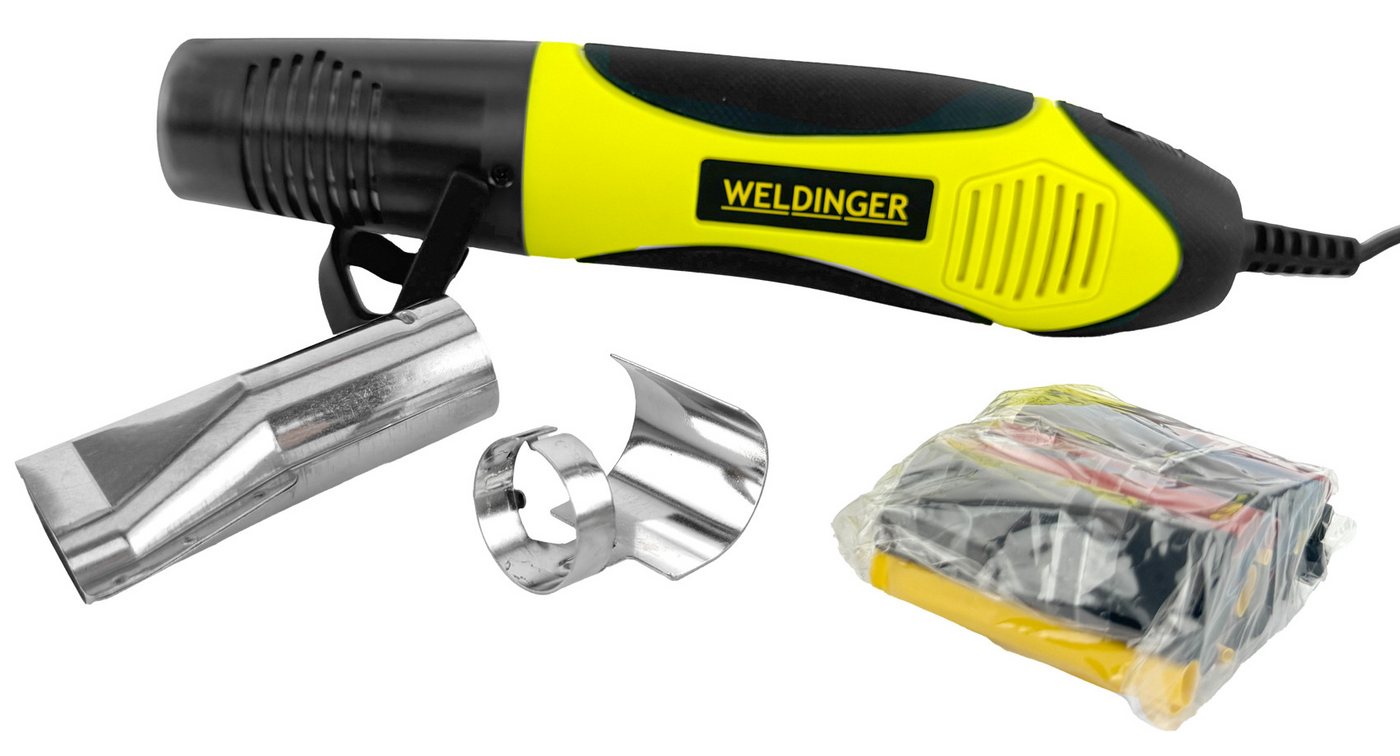 WELDINGER Heißluftgebläse Heißluftpistole HG-2 mini 450 W mit 2 Stufen 250°C / 450°C 2 m Kabel, bis max. 450 °C, (Set), klappbarer Ablageständer, ergonomischem Zweikomponentenhandgriff Bild 5