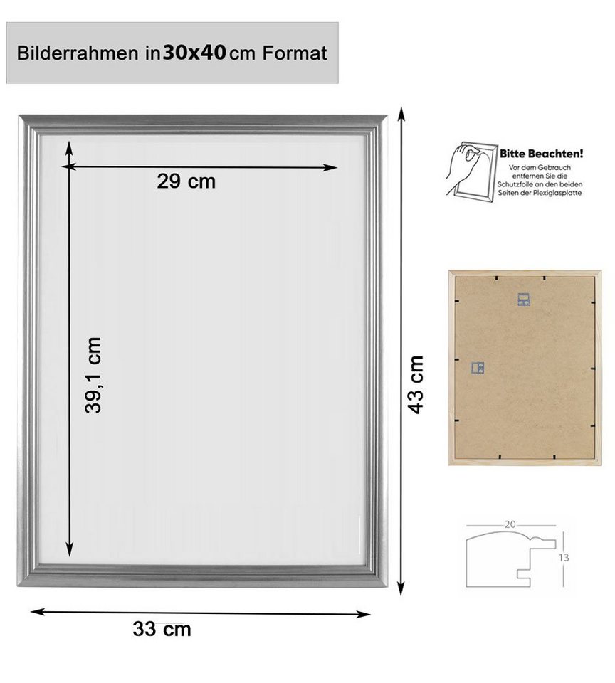 IDEAL TREND Bilderrahmen Artos Holz Bilderrahmen Acrylglas Plexi Lifestyle Foto Rahmen Collage, für 1 Bilder (1 St), Holz Bilderrahmen und Kunststoffglas Bild 3