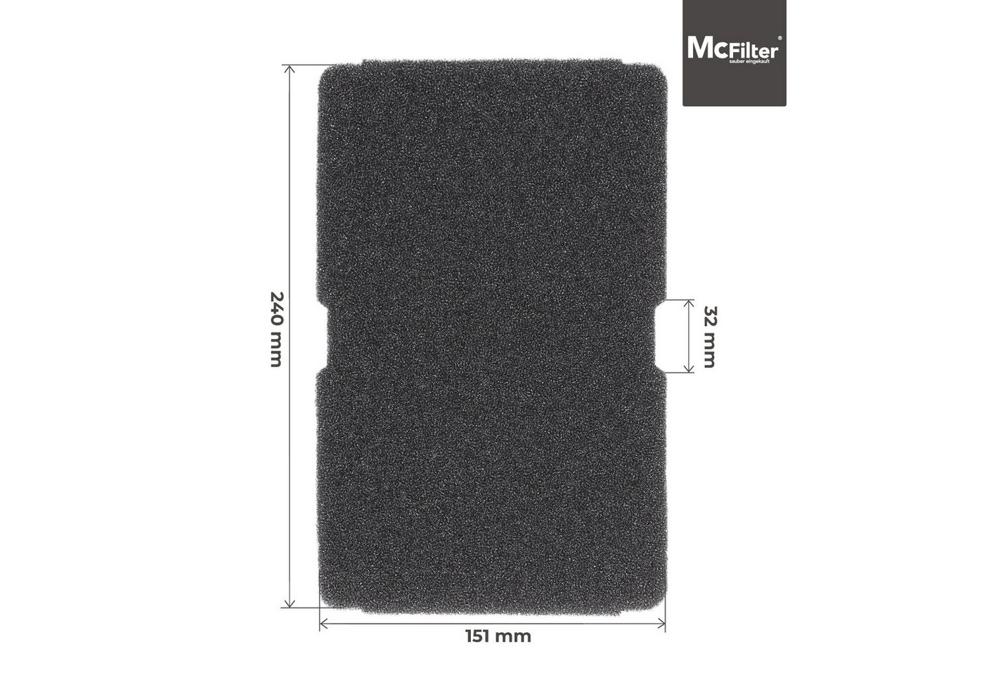 McFilter Ersatzfilter (3 Stück) Schwammfilter, Zubehör für Beko 2964840100 Blomberg TKF7451, Filtermatte, 240 x 155 x 11mm, Schaumstoff, Kondenstrockner Bild 2