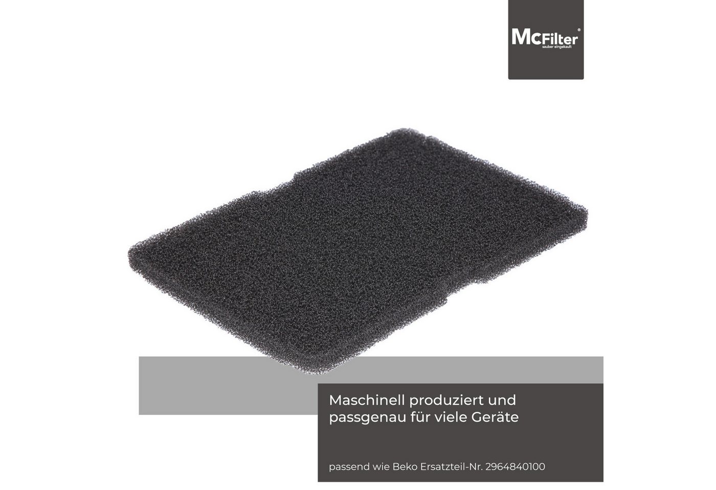 McFilter Ersatzfilter (3 Stück) Schwammfilter, Zubehör für Beko 2964840100 Blomberg TKF7451, Filtermatte, 240 x 155 x 11mm, Schaumstoff, Kondenstrockner Bild 5