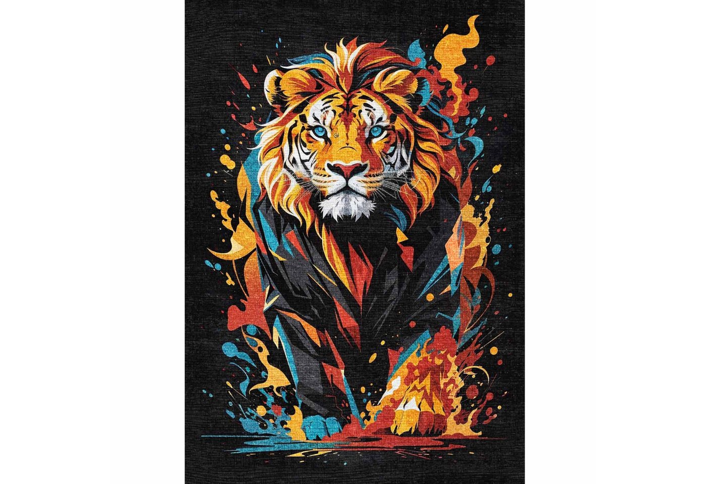 Bamyum Teppich Lions Teppich mit Chenille Druck, Gaming Videospiel Waschbarer Teppich, Einzelstück