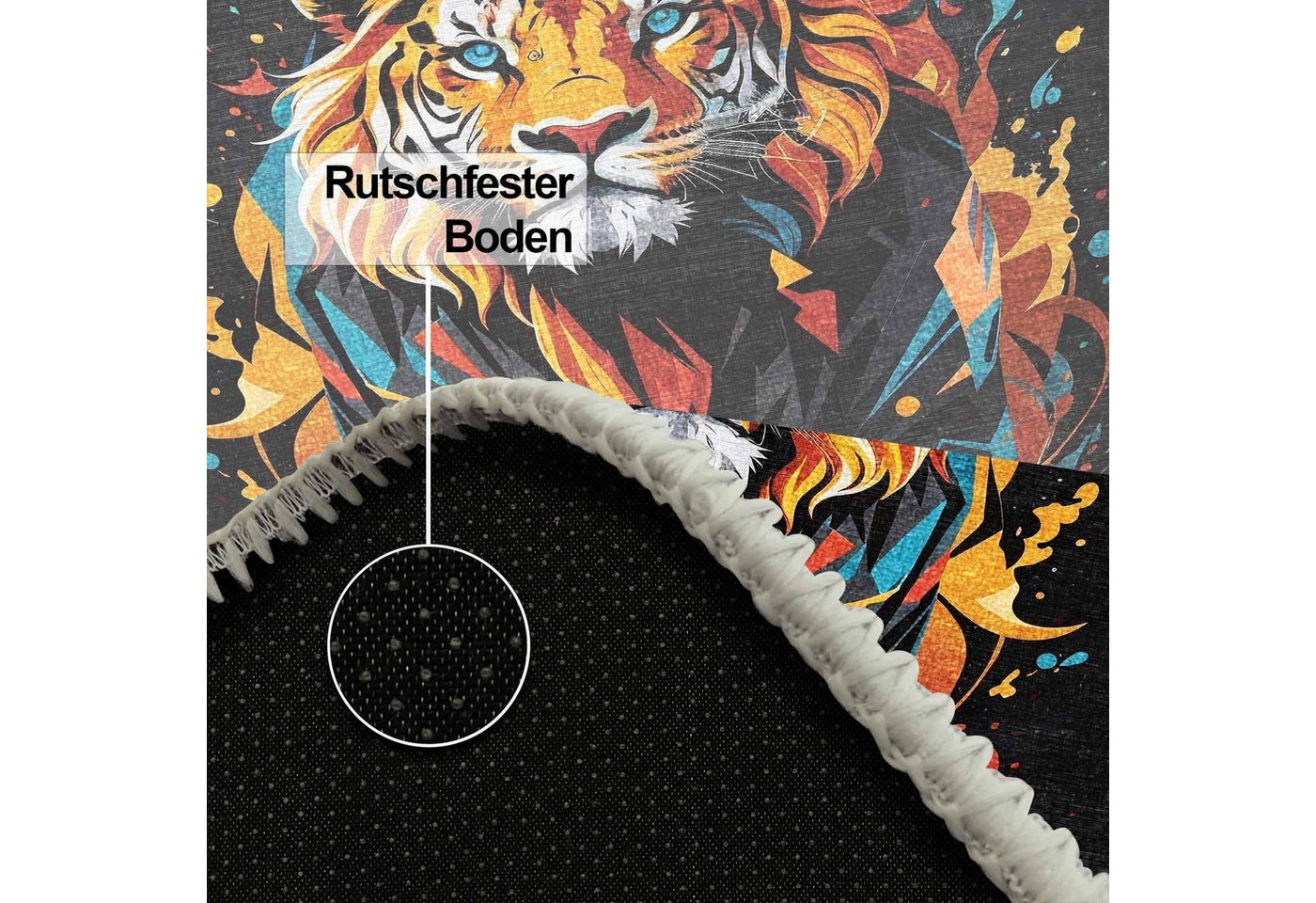 Bamyum Teppich Lions Teppich mit Chenille Druck, Gaming Videospiel Waschbarer Teppich, Einzelstück Bild 2
