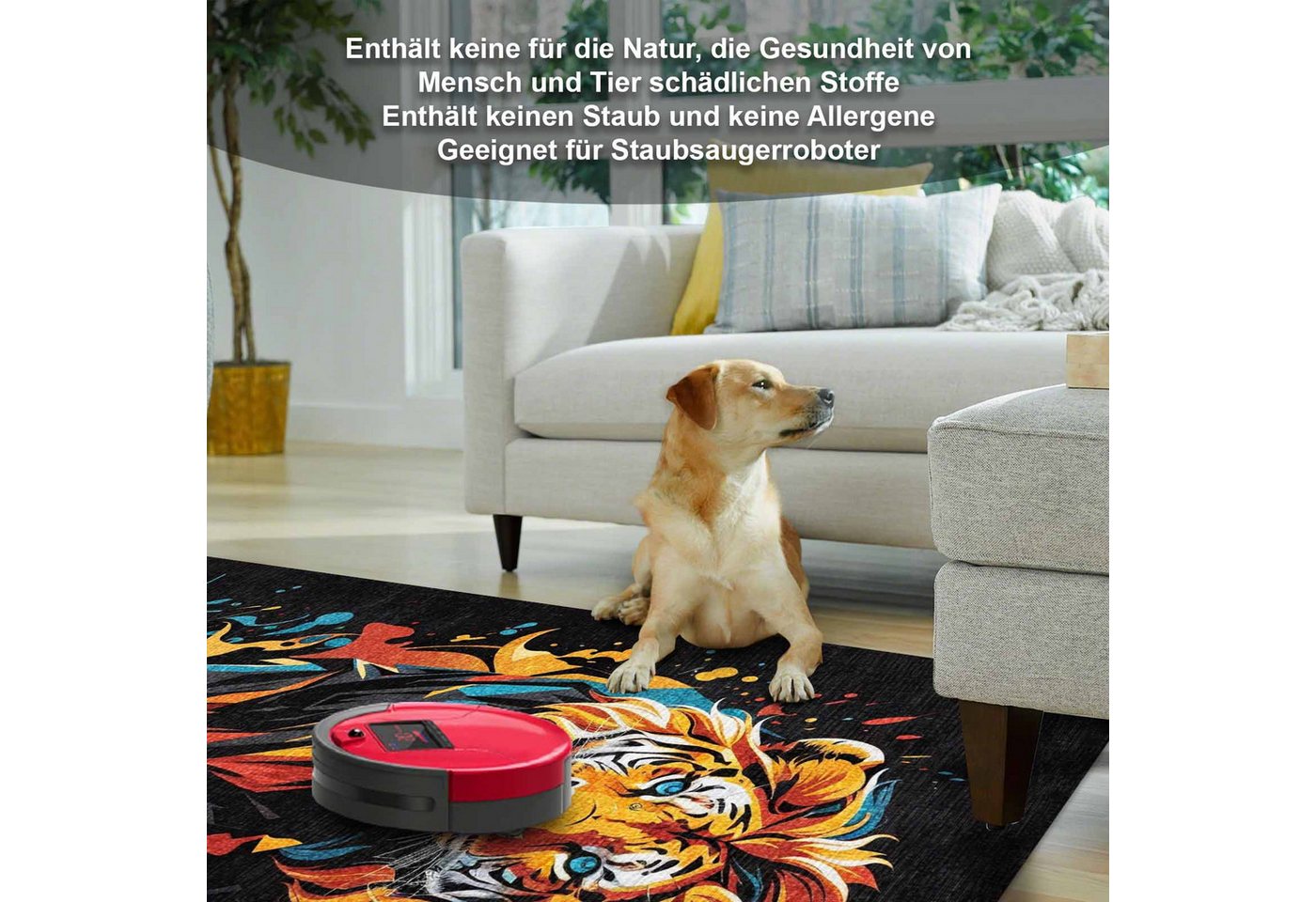 Bamyum Teppich Lions Teppich mit Chenille Druck, Gaming Videospiel Waschbarer Teppich, Einzelstück Bild 3