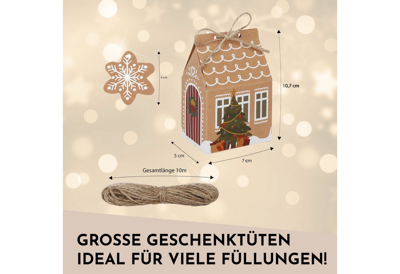 Nordstern befüllbarer Adventskalender Geschenkboxen Häuser 25er Pack, Weihnachtsschachteln für kleine Geschenke Bild 4