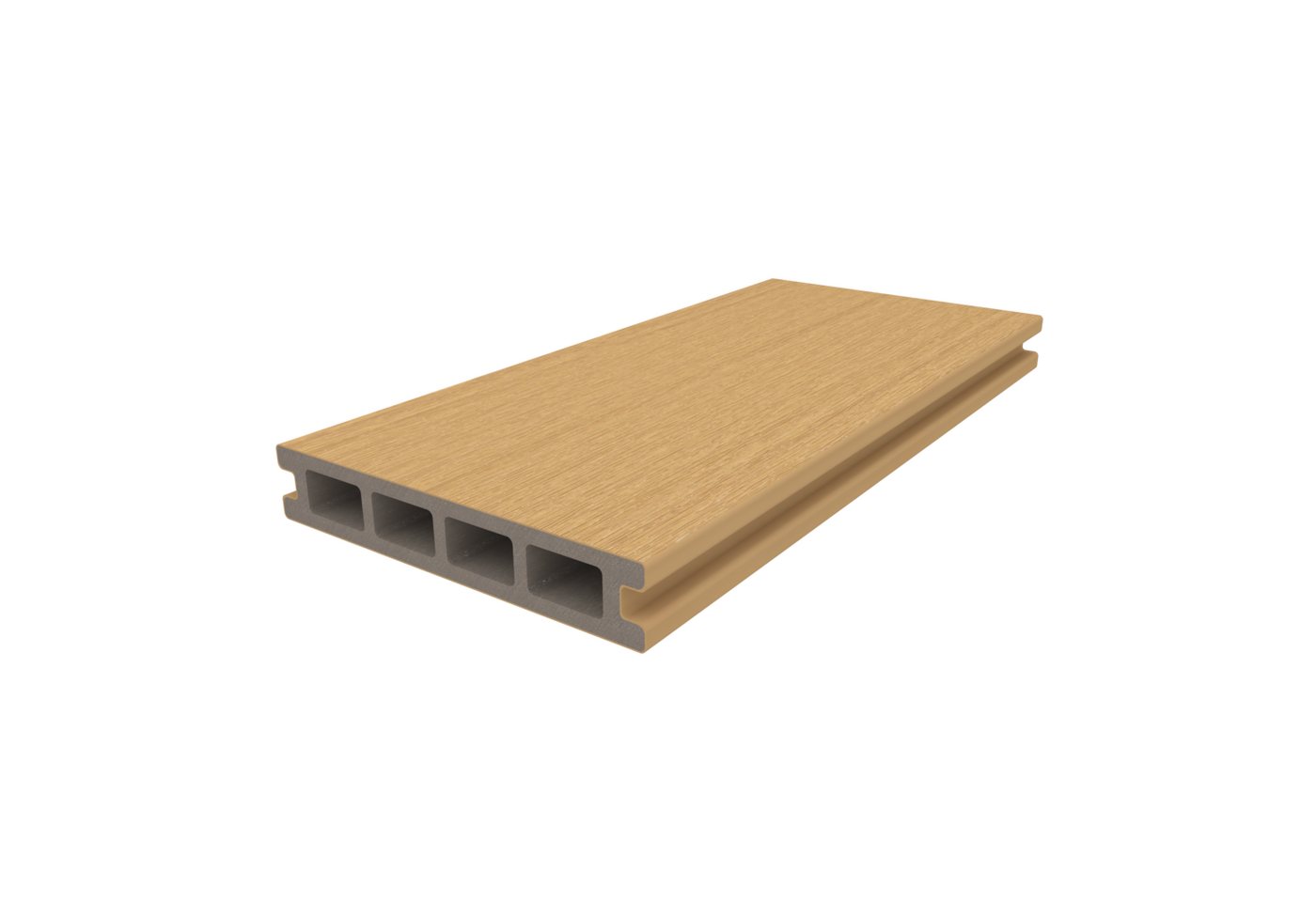 Gartenwelt Riegelsberger Terrasse WPC Terrassendiele 25x140 mm Hohlprofil ummantelt, BxT:20x14 cm, Beidseitig verwendbar - Holzmaserung grob und fein