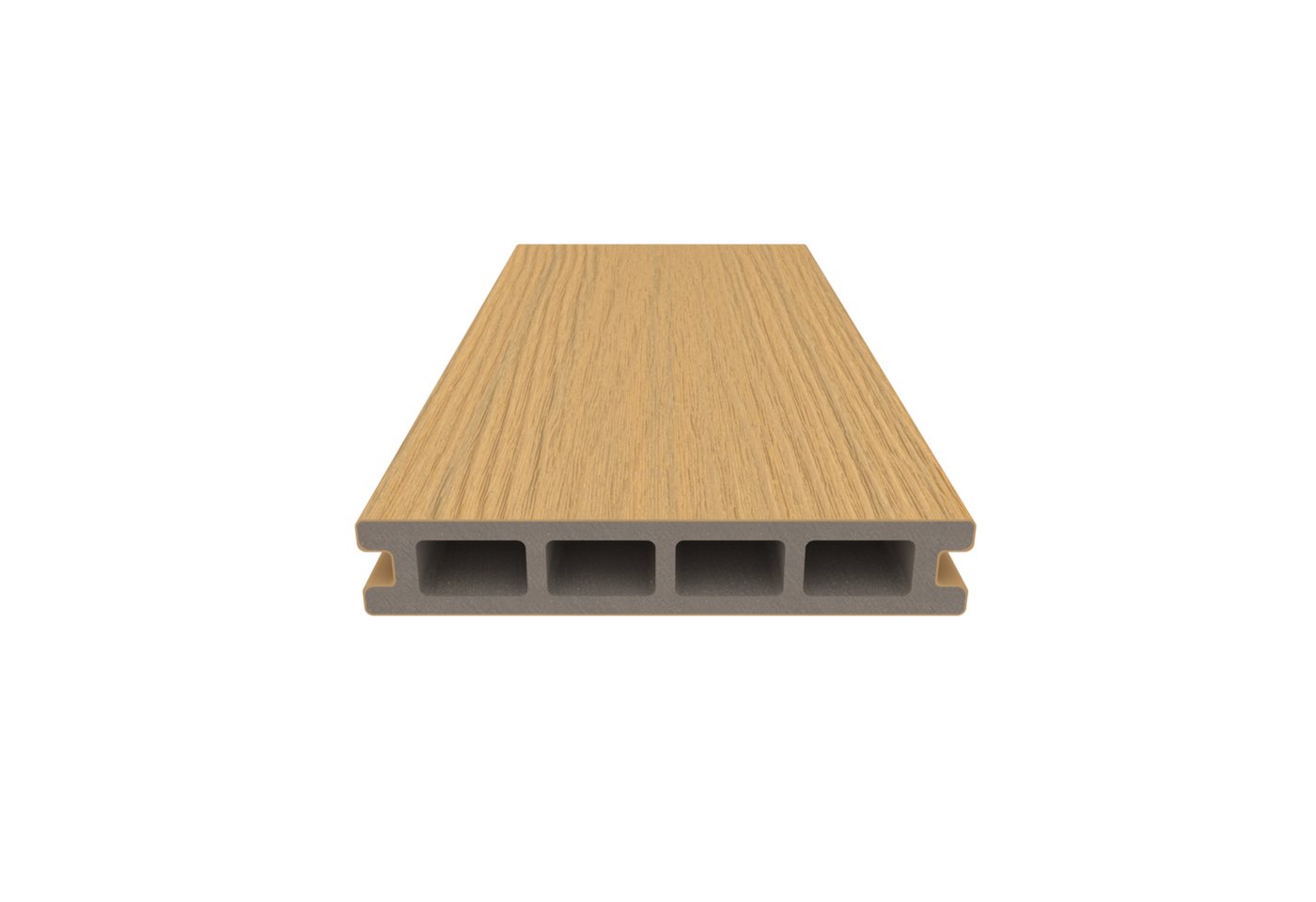 Gartenwelt Riegelsberger Terrasse WPC Terrassendiele 25x140 mm Hohlprofil ummantelt, BxT:20x14 cm, Beidseitig verwendbar - Holzmaserung grob und fein Bild 5
