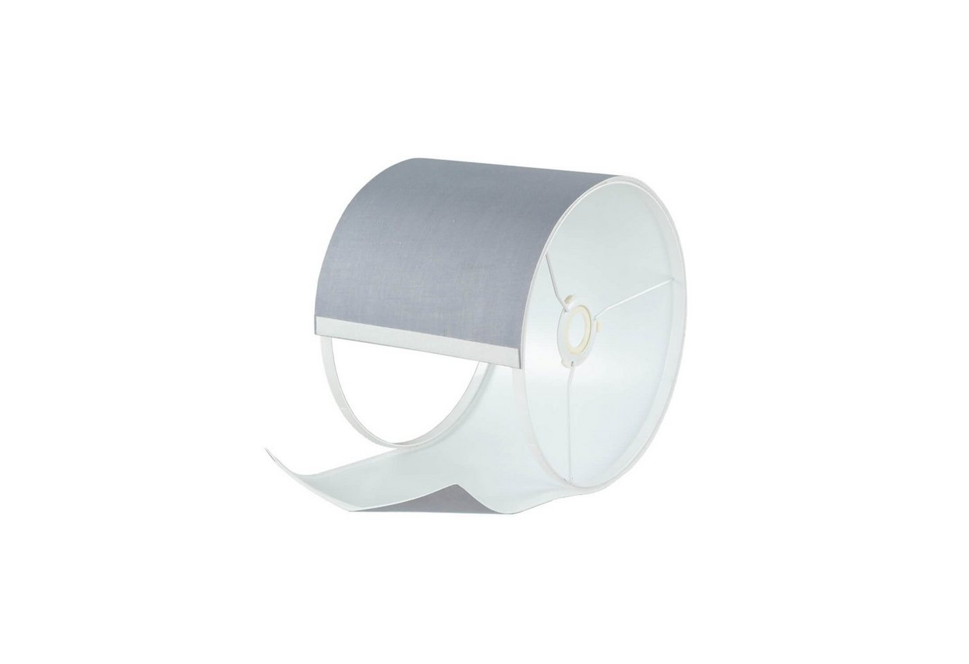 Licht-Erlebnisse Lampenschirm BASIC, Mit Klettverschluss Adapter für E14 E27 Ø 25 cm Grau Stoff