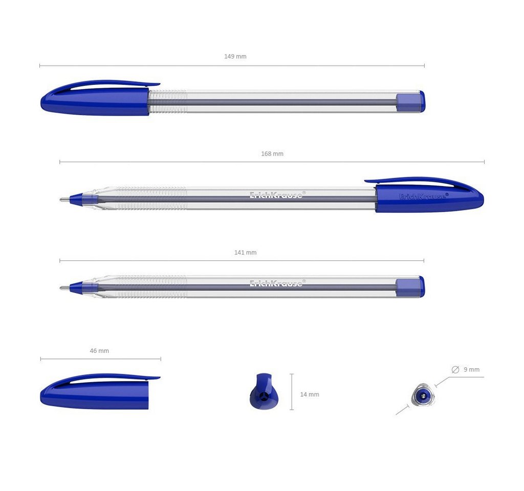 Erich Krause Kugelschreiber, Kugelschreiber U-108 Classic 0,3mm 50er Pack Blau Bild 5