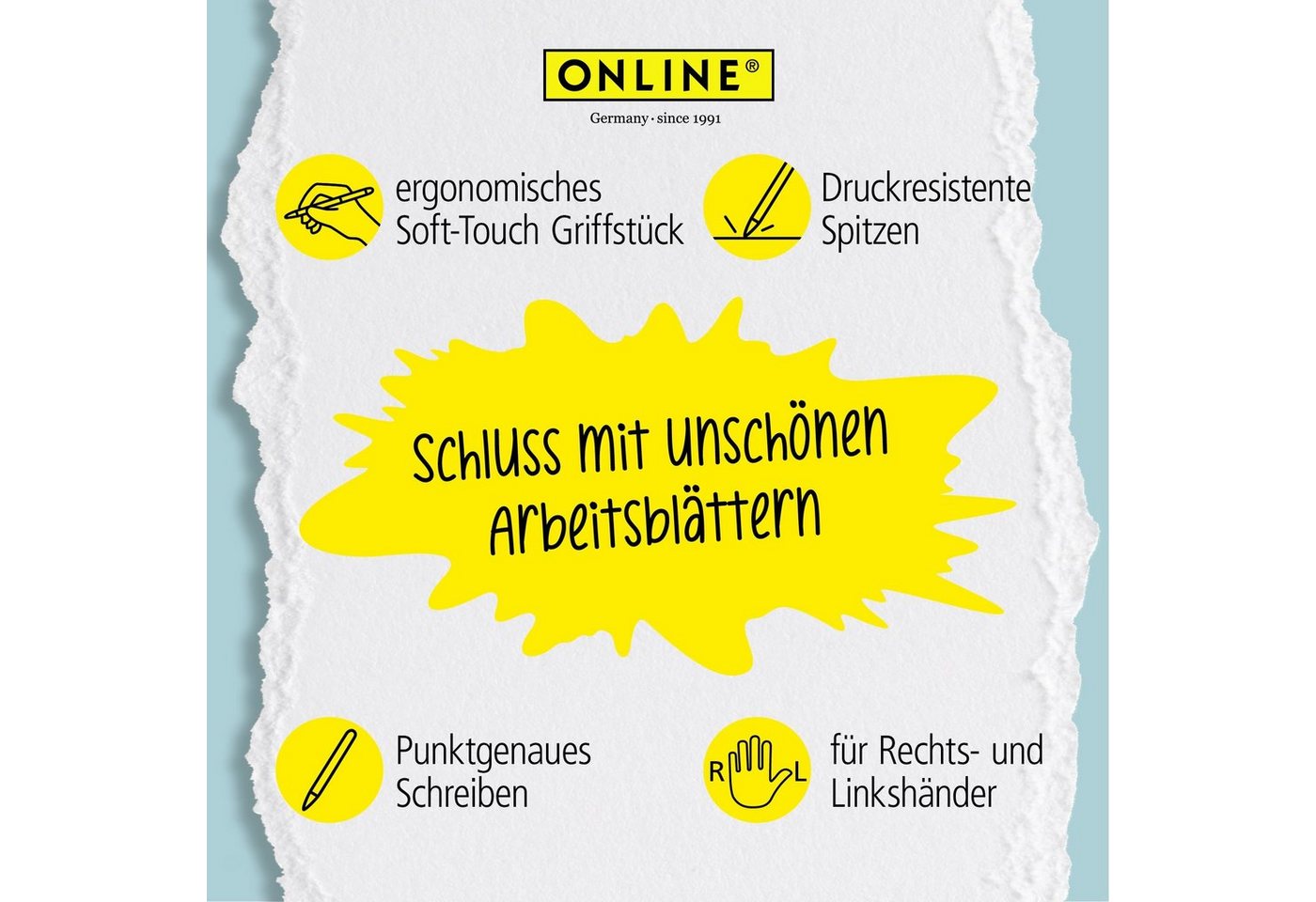 Online Pen Tintenroller magiXX Classic, (6x radierbare Gelschreiber rot, ergonomisches Griffstück), Gelpens für Schüler, Studenten, Büro Bild 4