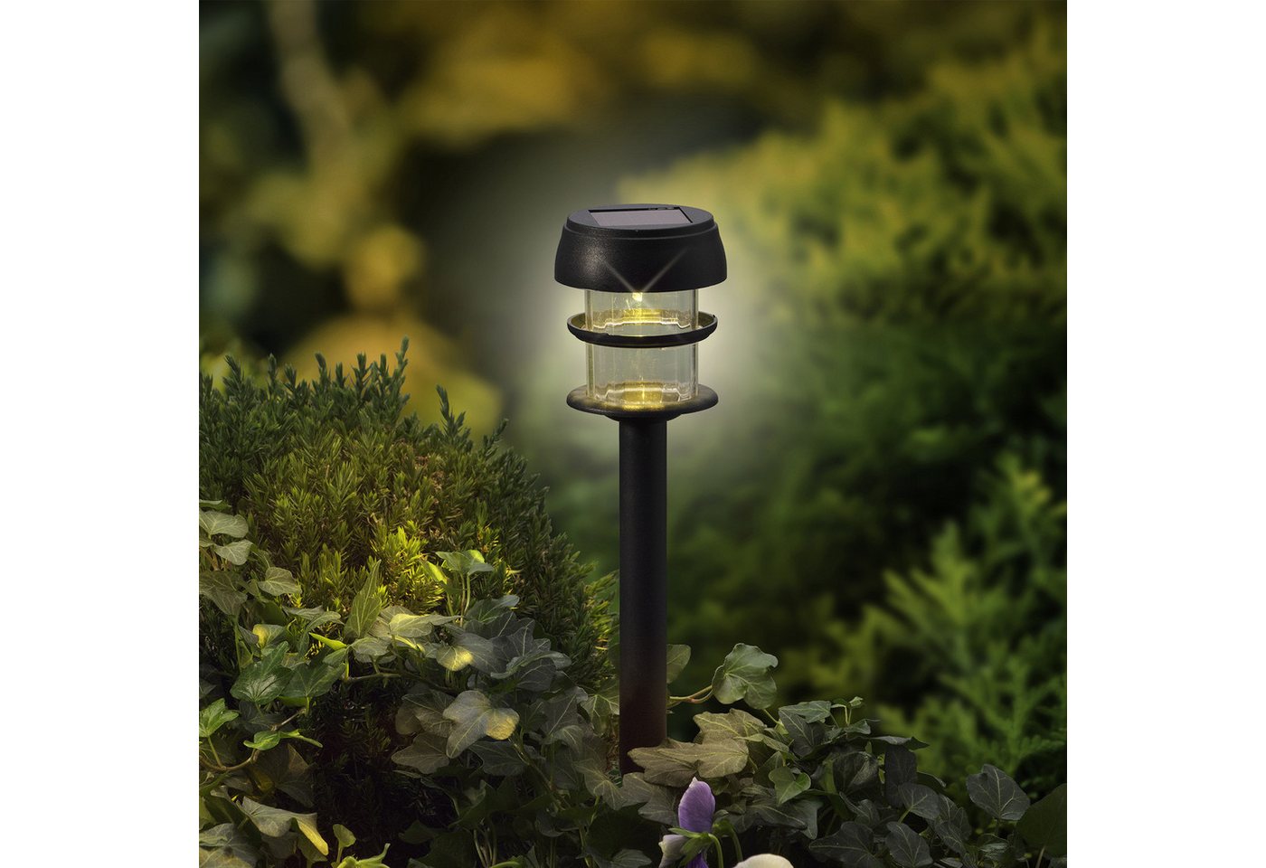 MARELIDA LED Solarleuchte LED Solar Wegleuchten Erdspieß Gartenleuchten Lichtsensor 6er Set, LED Classic, warmweiß (2100K bis 3000K)