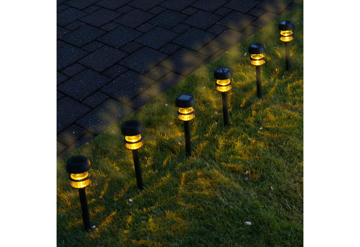 MARELIDA LED Solarleuchte LED Solar Wegleuchten Erdspieß Gartenleuchten Lichtsensor 6er Set, LED Classic, warmweiß (2100K bis 3000K) Bild 5