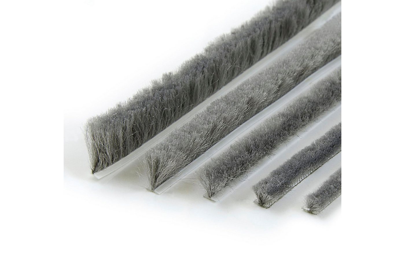 DQ-PP Türbodendichtung DQ-PP Bürstendichtung GRAU, 10m, 6,9mm x 6-22mm, Winddicht, Türbürste, L: 1,5 cm, Dichtungsbürste für Türen selbstklebend, Insektenschutz, Bürstenleiste