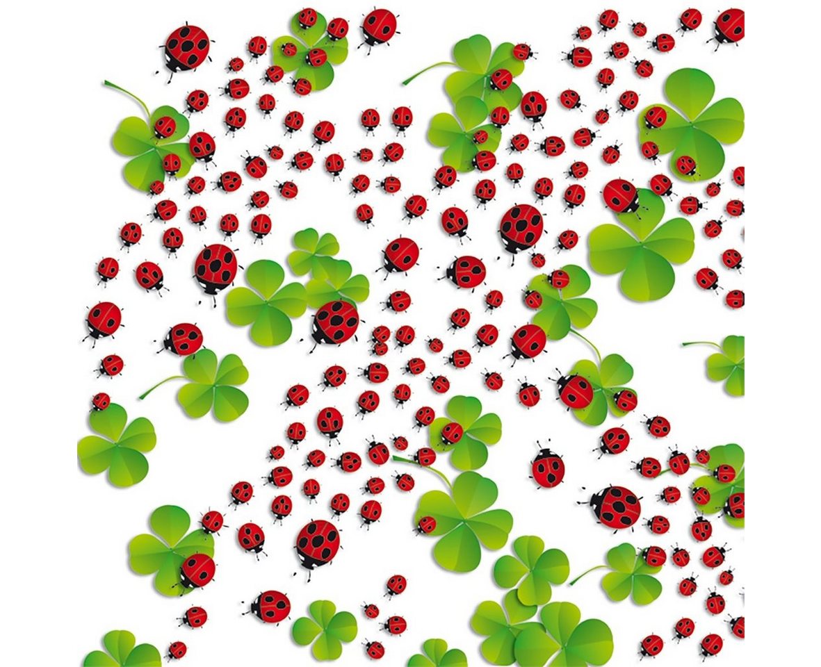 BSB Grußkarten Geschenkpapier - Röllchen - 70x150 cm - BSB - Marienkäfer Kleeblätter