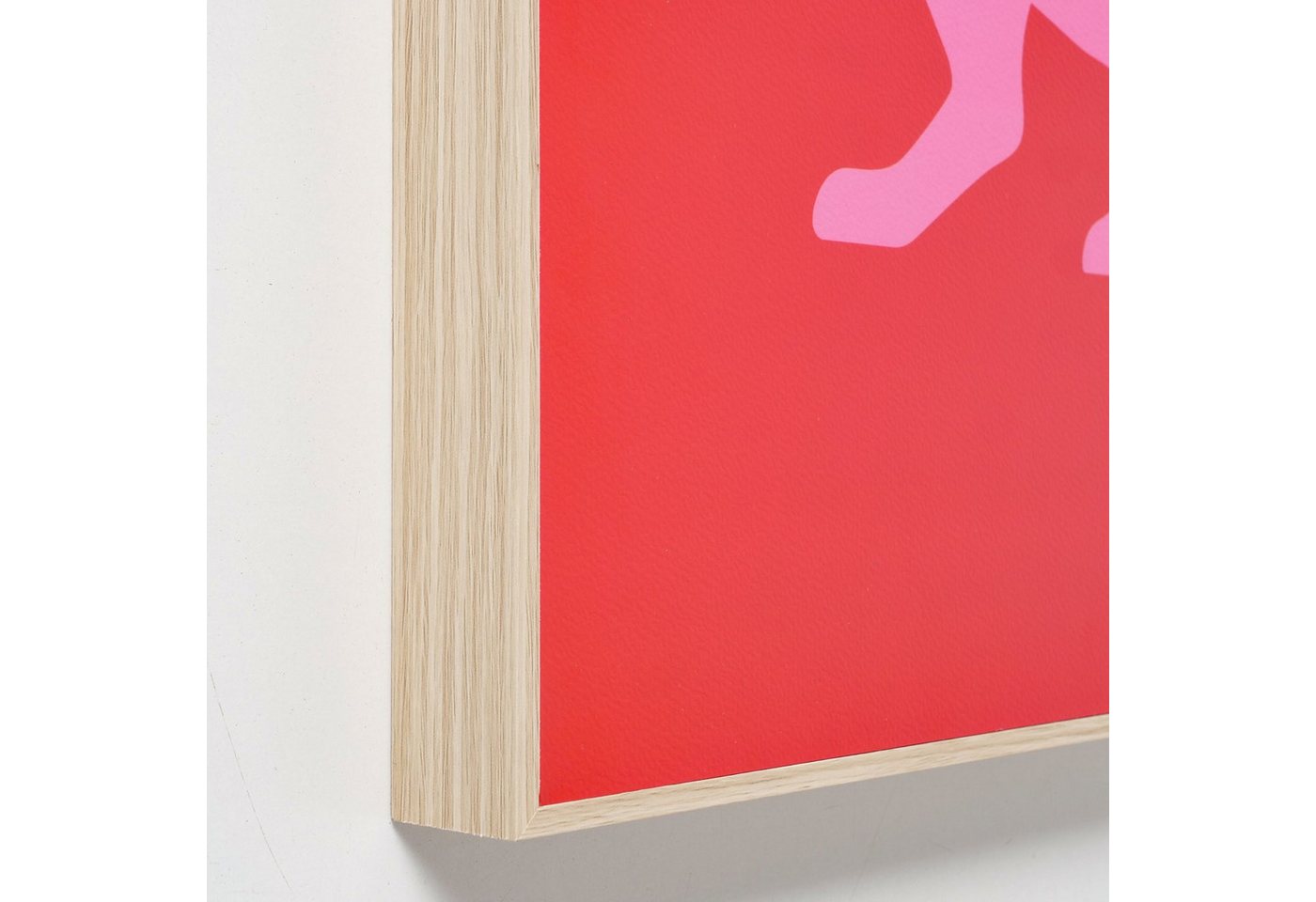 MF Bild mit Rahmen 2-teiliges Dackel Wandbild auf Holz Kunstdruck in Rot und Pink, (2 St) Bild 2