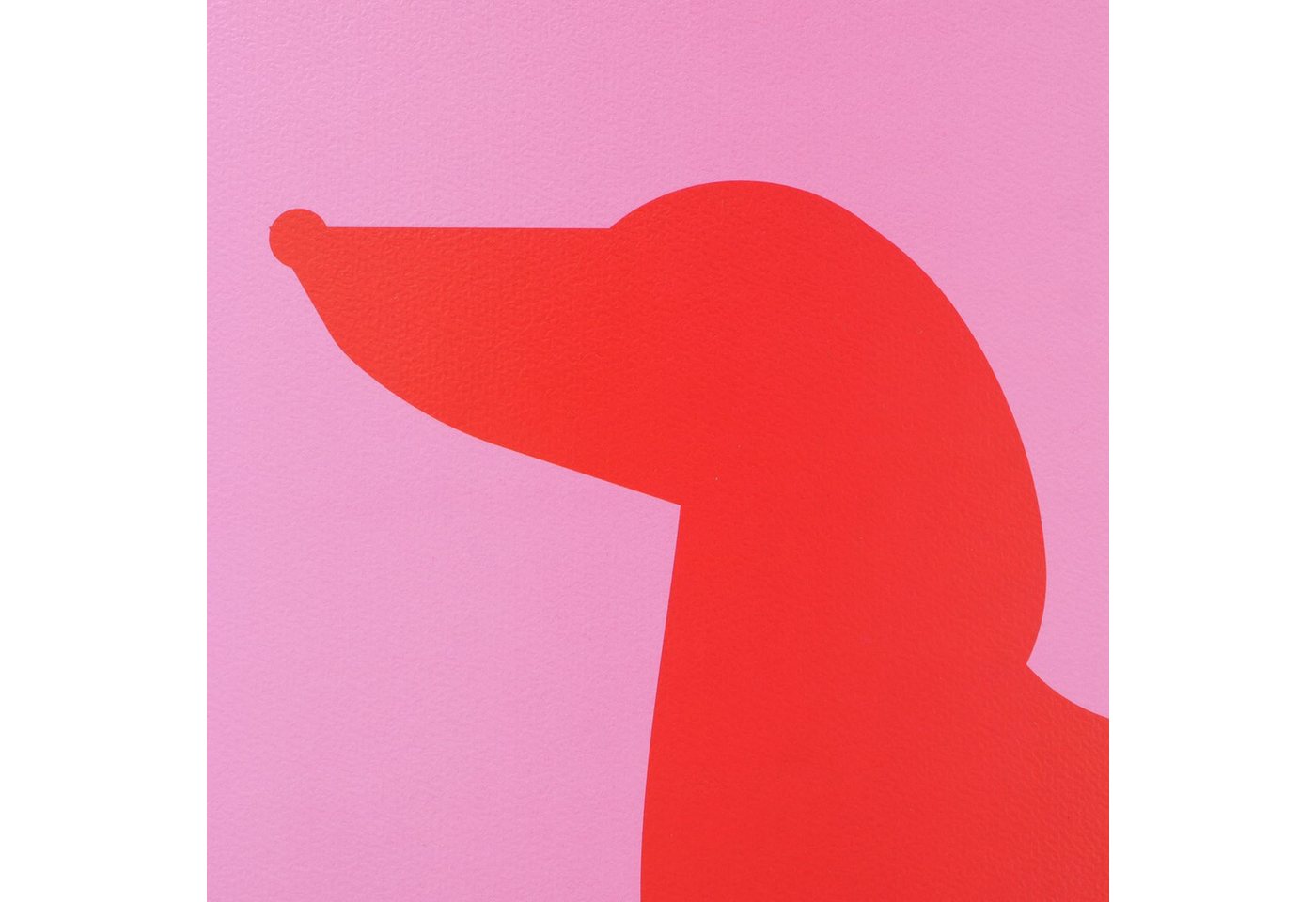 MF Bild mit Rahmen 2-teiliges Dackel Wandbild auf Holz Kunstdruck in Rot und Pink, (2 St) Bild 5