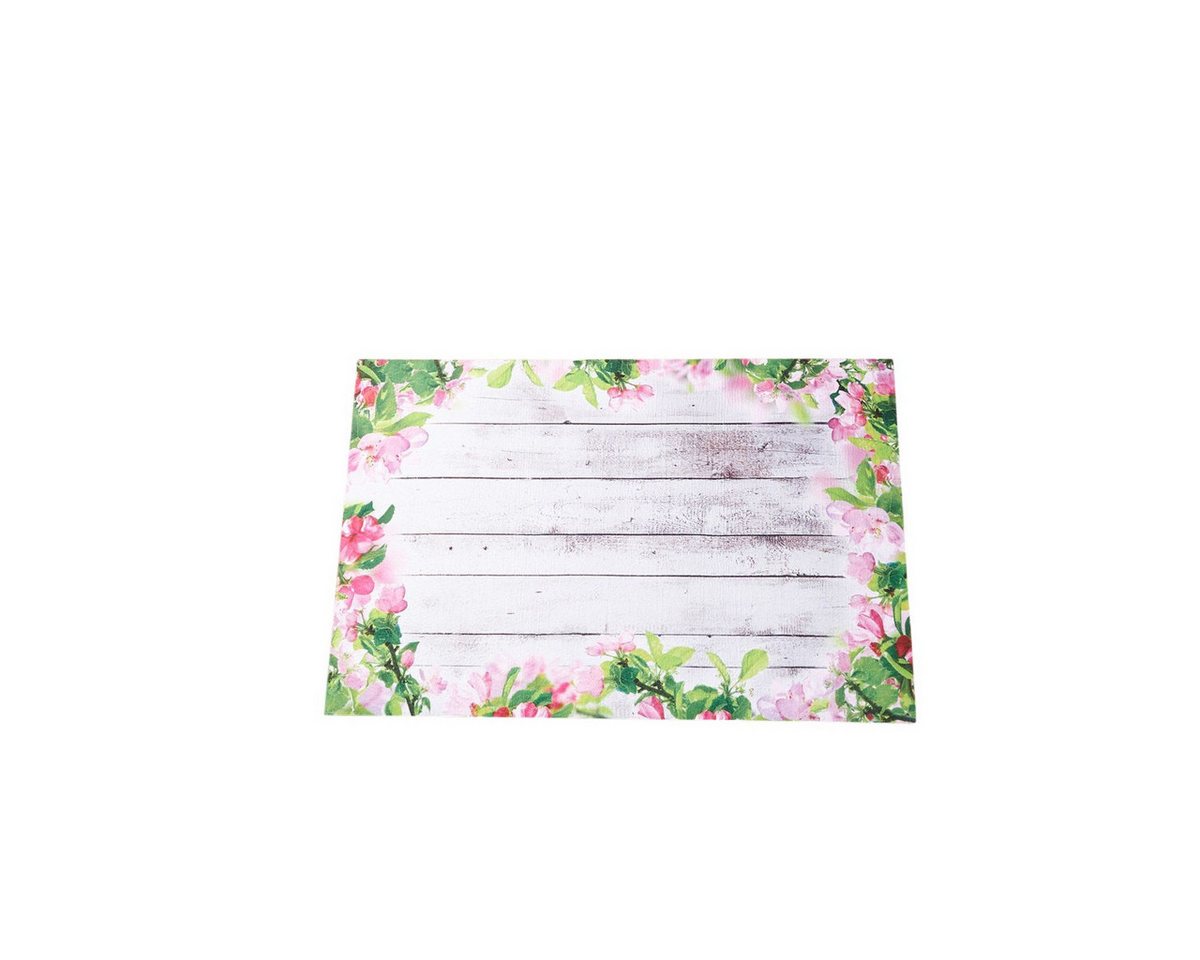 Krüger & Gregoriades Fußmatte Rutschfeste Fußmatte mit Blumenmotiv und Holzoptik 45 x 68 cm, Höhe: 45 mm Bild 2