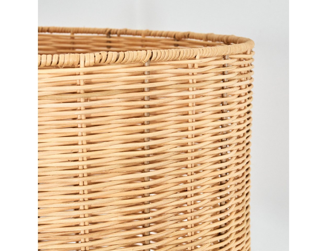 hofstein Stehlampe skandinavische Stehlampe aus Holz/Metall/Rattan in Naturfarben/Schwarz, ohne Leuchtmittel Bild 4