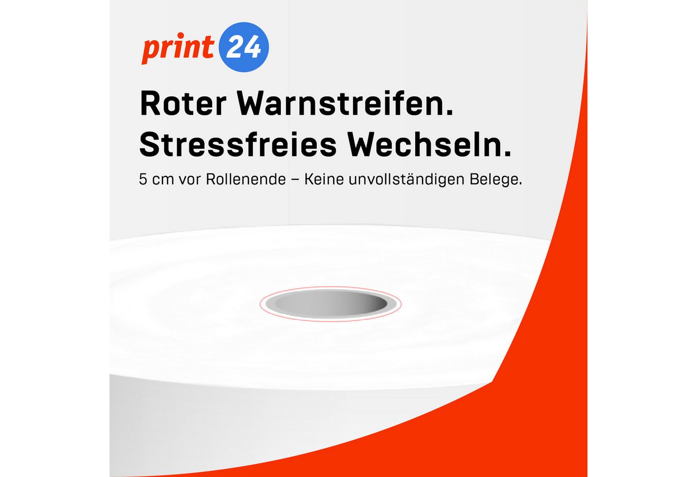 print24 Endlospapier Thermorollen, 57 x 40 x 12mm, 18m, PEFC, Für EPSON, IBM, u.v.m., PEFC-Zertifikat (GFA-PEFC-COC-500582) Bild 4