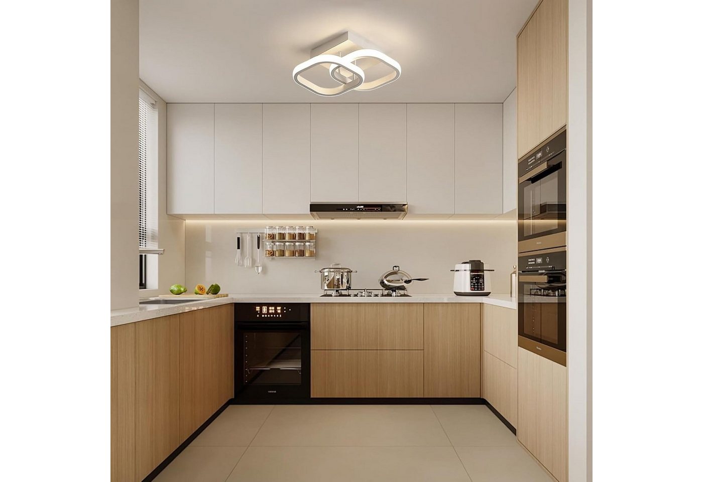 wohnTRAUM24 Deckenleuchten LED Dimmbar Deckenleuchte 3-Farbige Decken-Lampe, LED fest integriert, Warmweiß, Neutralweiß, Kaltweiß, Wohnzimmer Flur Eingang Bild 5