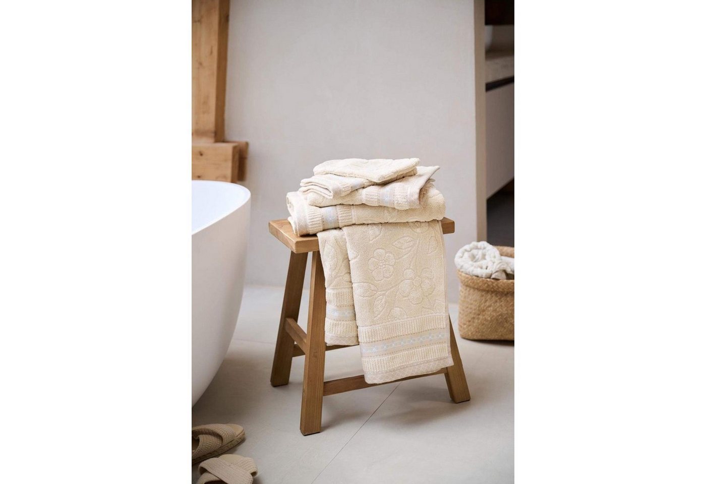 PiP Studio Badetücher Handtuch Jasmin Jacquard Sand (55x100cm)