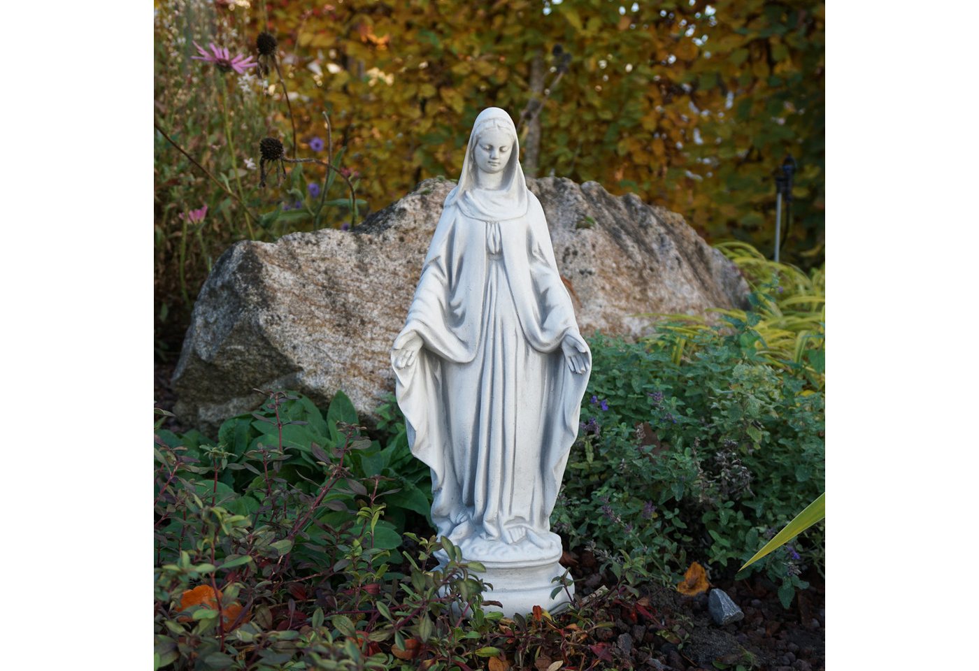 gartendekoparadies.de Gartenfigur Madonna Statue für den Garten, Steinfigur, H. 43 cm, 5 kg, Frostsicher Bild 2