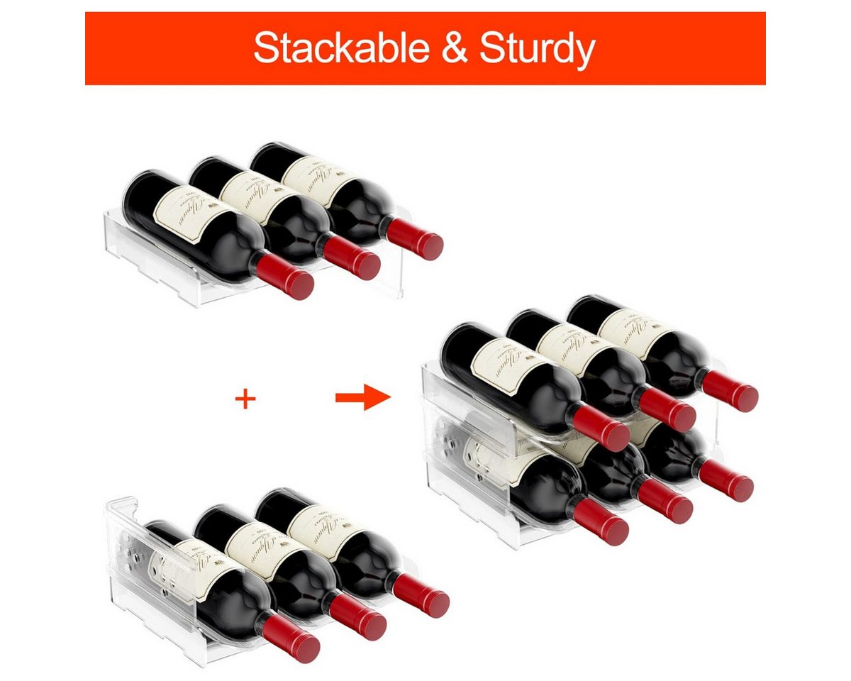 COFI 1453 Weinregal Weinregal Set stapelbar Flaschenregal transparent bis 6 Flaschen Bild 4