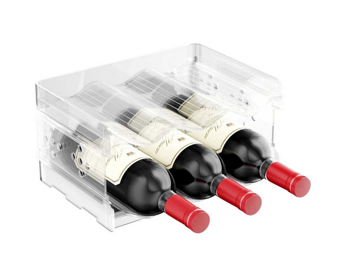 COFI 1453 Weinregal Weinregal Set stapelbar Flaschenregal transparent bis 6 Flaschen Bild 5