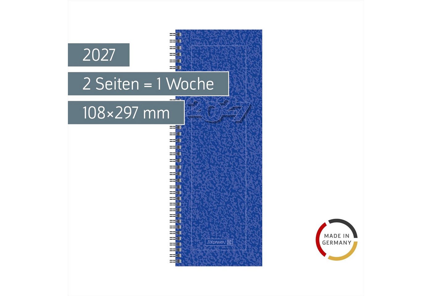 BRUNNEN Ringbuchkalender BRUNNEN Vormerkbuch Mod. 783 2027, 108×297 mm, Karton, blau Bild 3